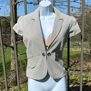 Ann Taylor LOFT Gray Striped Blazer Size 8P